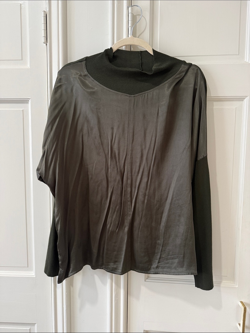 MELISSA NEPTON Olive Two-Tone Mixed-Media Tunic